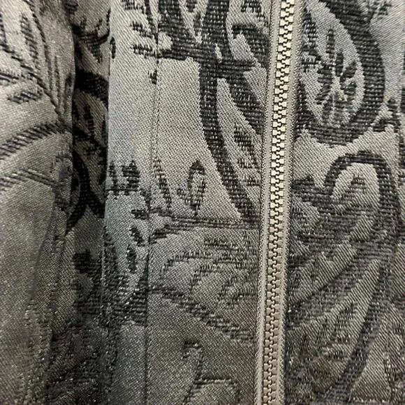 Christopher & Banks Reversible Blazer Size 10 Black Purple Print - Picture 4 of 10